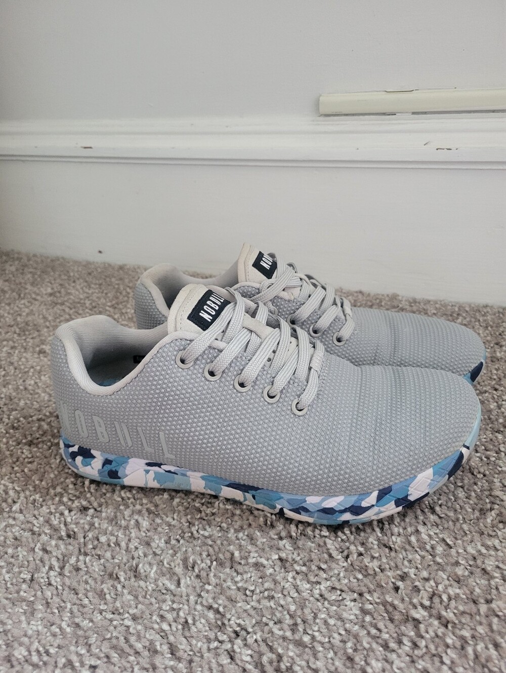 NOBULL Trainer Shoes Size Mens 8 Womens 9.5 Superfabric Gray Blue Camo Sneakers